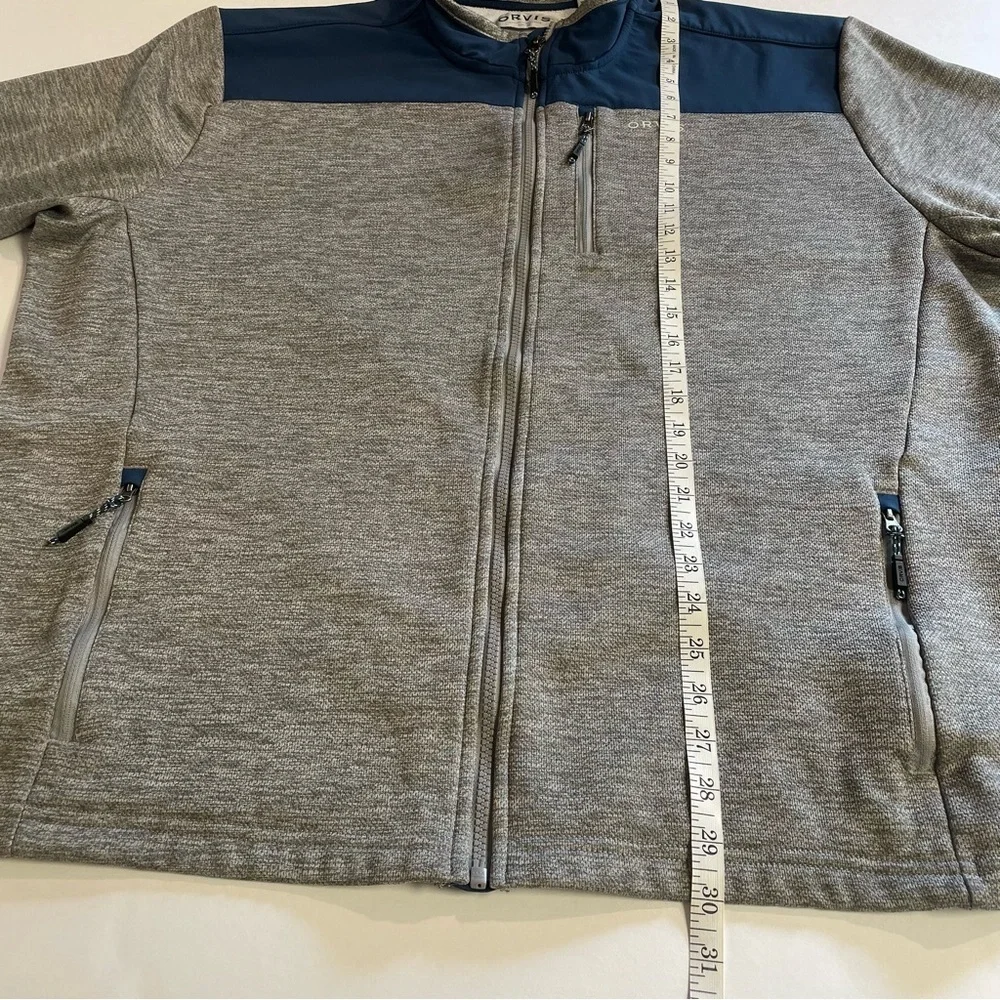 Orvis Men's Full Zip Up Jacket Blue/Heather Gray Size XXL